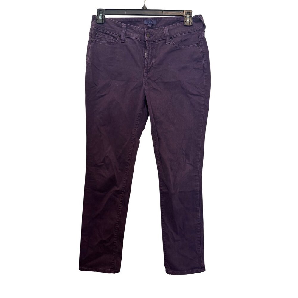 NYDJ Womens Purple Jeans Size 8 Made In USA Cotton Blend Stretch Mid-Rise